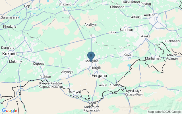 Kaart met locatie Yodgorlik Silk Factory